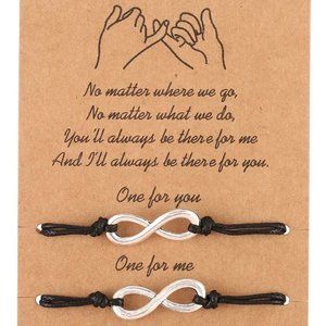 Friendship Bracelets Set of Two Infinite Symbol Charms - NEW